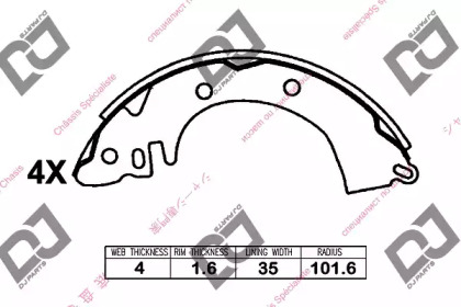 Комлект тормозных накладок DJ PARTS BS1344